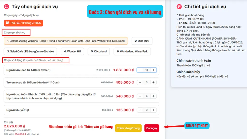 Chọn loại công viên