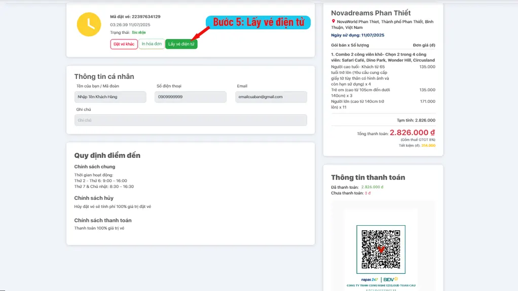 Lấy vé điện tử Wonderland Water Park